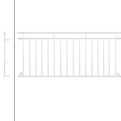 Französischer Balkon Weiß 90x225 cm mit 16 Füllstäben aus pulverbeschichtetem Stahl-ECD Germany Hot