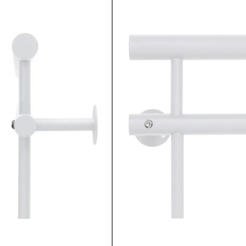 Französischer Balkon Weiß 90x225 cm mit 16 Füllstäben aus pulverbeschichtetem Stahl-ECD Germany Hot