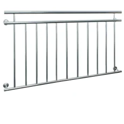 Französischer Balkon 90x156 cm glänzend mit 11 Füllstäben aus Edelstahl-ECD Germany Hot