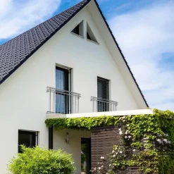 Französischer Balkon 90x156 cm glänzend mit 11 Füllstäben aus Edelstahl-ECD Germany Hot