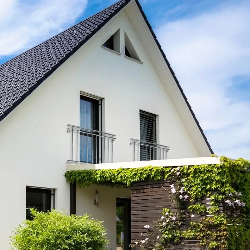 Französischer Balkon 90x156 cm glänzend mit 11 Füllstäben aus Edelstahl-ECD Germany Hot