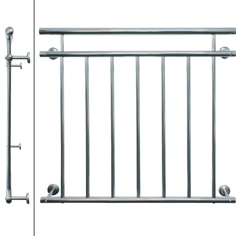 Französischer Balkon 90x100 cm Silber aus Edelstahl-ECD Germany New