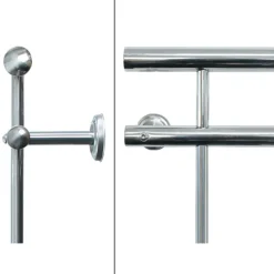 Französischer Balkon 90x100 cm Silber aus Edelstahl-ECD Germany New