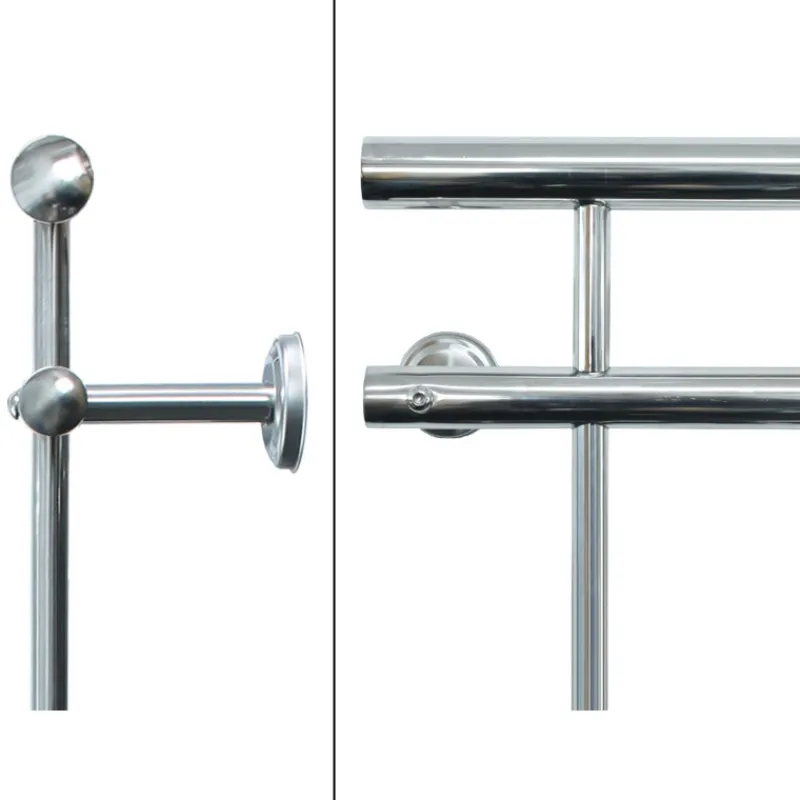 Französischer Balkon 90x100 cm Silber aus Edelstahl-ECD Germany New