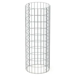Gabione Säule rund Ø 35x100 cm Maschenweite 5x10 cm aus verzinktem Stahldraht-ECD Germany Discount