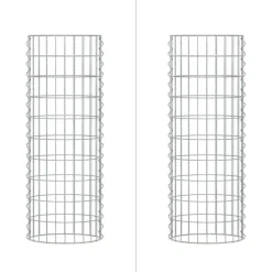 Gabione Säule rund Ø 35x100 cm Maschenweite 5x10 cm aus verzinktem Stahldraht-ECD Germany Discount