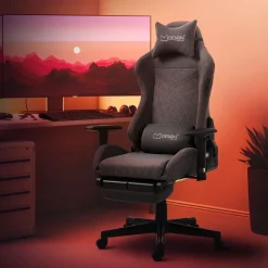 Gaming Stuhl Grau/Rot aus Stoff ML-Design-ECD Germany Hot