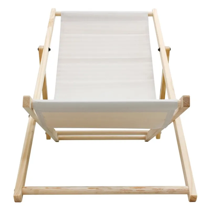 Gartenliege Holz 2er Set Beachstuhl klappbarer Strandstuhl Strandliege Campingliege Sonnenliege Beige Klappliegestuhl Relaxliege-ECD Germany Best