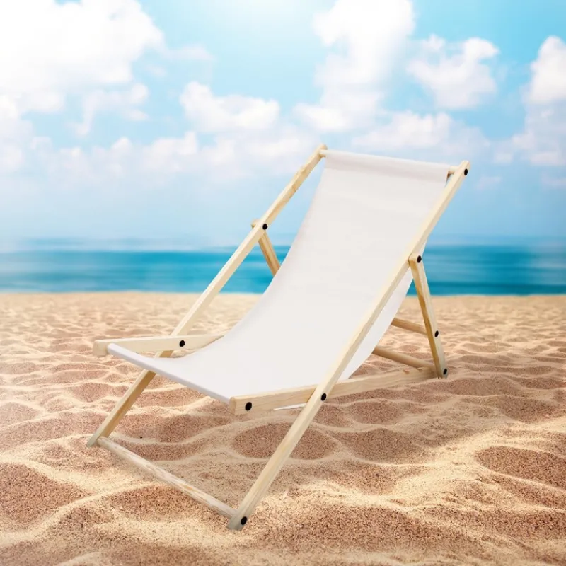 Gartenliege Holz 2er Set Beachstuhl klappbarer Strandstuhl Strandliege Campingliege Sonnenliege Beige Klappliegestuhl Relaxliege-ECD Germany Best