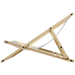 Gartenliege Holz 2er Set Beachstuhl klappbarer Strandstuhl Strandliege Campingliege Sonnenliege Hellgrau Klappliegestuhl Relaxliege-ECD Germany Sale