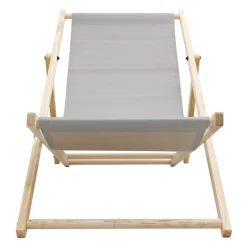Gartenliege Holz 2er Set Beachstuhl klappbarer Strandstuhl Strandliege Campingliege Sonnenliege Hellgrau Klappliegestuhl Relaxliege-ECD Germany Sale