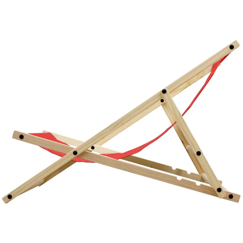 Gartenliege Holz 2er Set Beachstuhl klappbarer Strandstuhl Strandliege Campingliege Sonnenliege Rot Klappliegestuhl Relaxliege-ECD Germany Discount