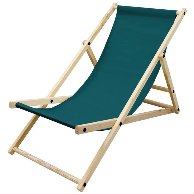 Gartenstuhl Strandliege Liegestuhl Sonnenliege Dunkelgrün aus Holz klappbar-ECD Germany