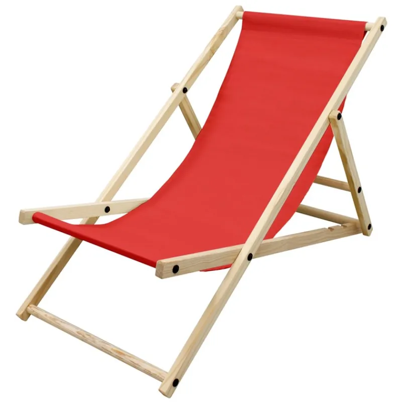 Gartenstuhl Strandliege Liegestuhl Sonnenliege Rot aus Holz klappbar-ECD Germany Online