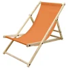 Gartenstuhl Strandliege Liegestuhl Sonnenliege Orange aus Holz klappbar-ECD Germany Discount