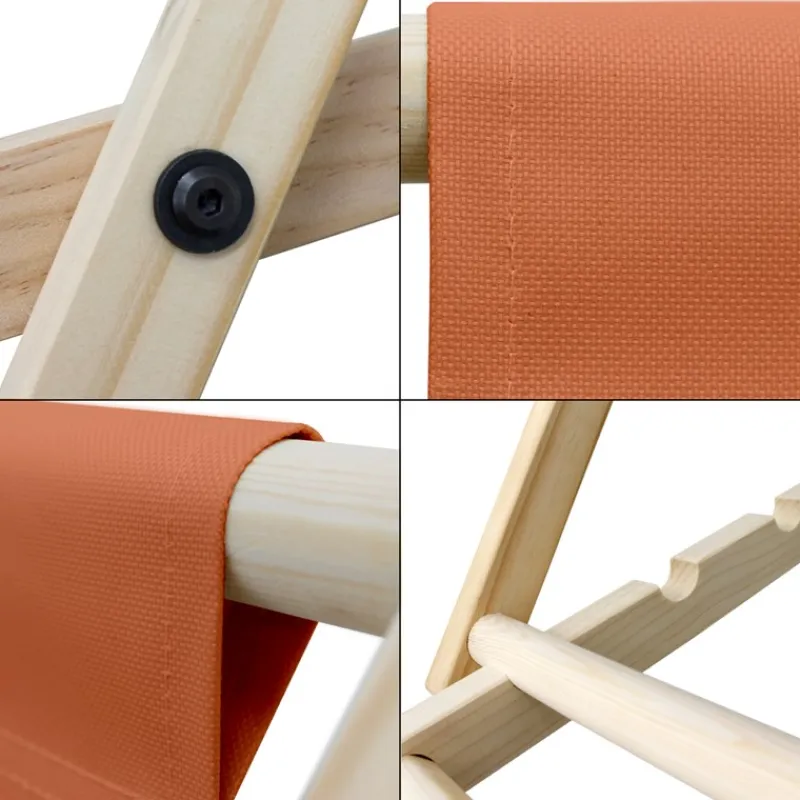 Gartenstuhl Strandliege Liegestuhl Sonnenliege Orange aus Holz klappbar-ECD Germany Discount