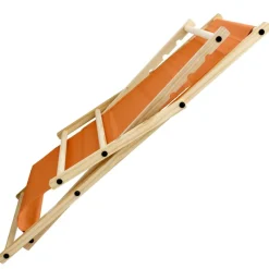 Gartenstuhl Strandliege Liegestuhl Sonnenliege Orange aus Holz klappbar-ECD Germany Discount