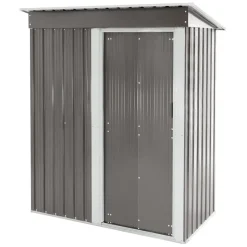 Gerätehaus 150x184x76 cm Hellgrau aus Metall ML-Design-ECD Germany Hot