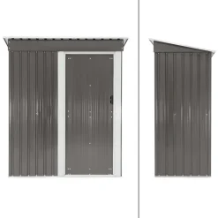 Gerätehaus 150x184x76 cm Hellgrau aus Metall ML-Design-ECD Germany Hot