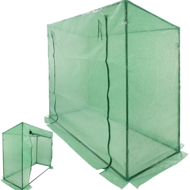 Gewächshaus mit Gitternetzfolie und Tür 200x79x168 cm Grün-ECD Germany Sale