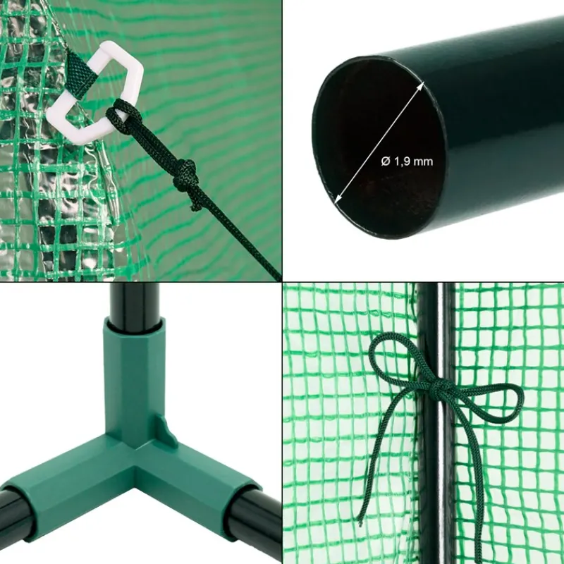 Gewächshaus mit Gitternetzfolie und Tür 200x79x168 cm Grün-ECD Germany Sale