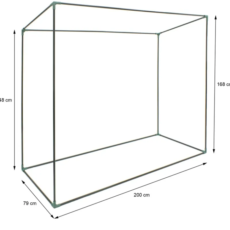 Gewächshaus mit Gitternetzfolie und Tür 200x79x168 cm Grün-ECD Germany Sale
