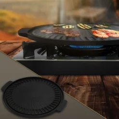 Grillplatte mit zwei Griffen Ø 32 cm aus Gusseisen BBQ#BOSS-ECD Germany New