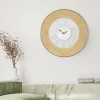 Große Wanduhr Ø 85 cm Weiß/Natur aus Holz mit römischen Ziffern WOMO-Design-ECD Germany New