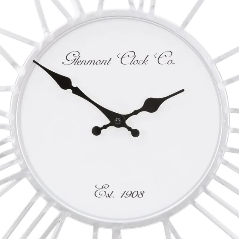 Große Wanduhr Ø 85 cm Weiß/Natur aus Holz mit römischen Ziffern WOMO-Design-ECD Germany New