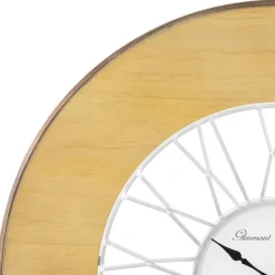 Große Wanduhr Ø 85 cm Weiß/Natur aus Holz mit römischen Ziffern WOMO-Design-ECD Germany New