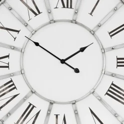 Große Wanduhr Ø 71 cm Weiß/Schwarz aus Holz mit römischen Ziffern WOMO-Design-ECD Germany Hot