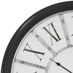 Große Wanduhr Ø 71 cm Weiß/Schwarz aus Holz mit römischen Ziffern WOMO-Design-ECD Germany Hot