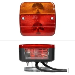 Halogen Anhänger Rückleuchten mit Magneten 12V verkabelt mit 7-poligem Stecker-ECD Germany Discount