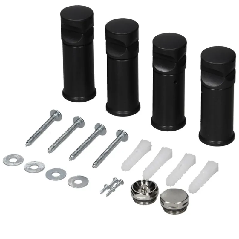 Halterung für Badheizkörper Schwarz matt für gerade und gebogene Modelle LuxeBath-ECD Germany Outlet