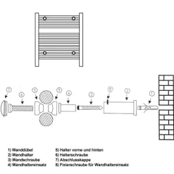 Halterung für Badheizkörper Weiß für gerade und gebogene Modelle LuxeBath-ECD Germany Hot