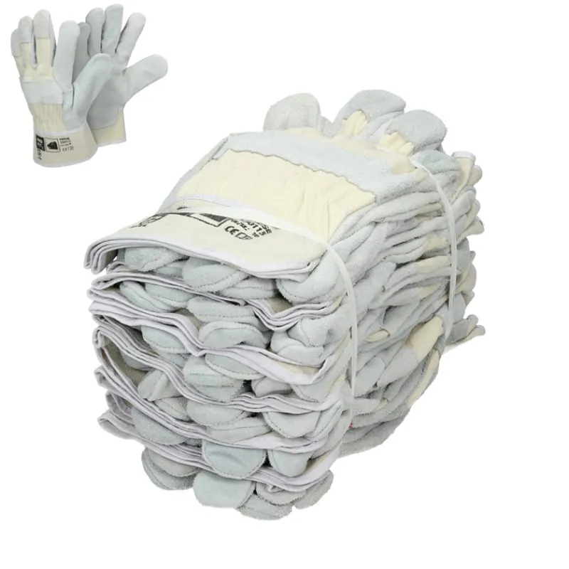 Handschuhe Rindspaltleder Natur L 12 Paar-ECD Germany Outlet