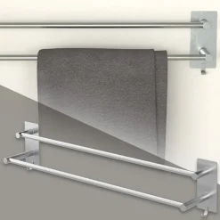 Handtuchhalter ohne Bohren 60 cm Silber aus Edelstahl mit 2 Klebepads ML-Design-ECD Germany New