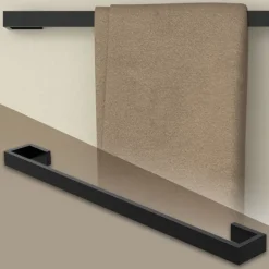 Handtuchhalter selbstklebend ohne Bohren 62 cm Schwarz aus Stahl ML-Design-ECD Germany Sale