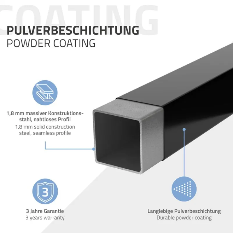 Handtuchhalter selbstklebend ohne Bohren 62 cm Schwarz aus Stahl ML-Design-ECD Germany Sale