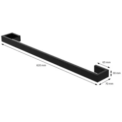 Handtuchhalter selbstklebend ohne Bohren 62 cm Schwarz aus Stahl ML-Design-ECD Germany Sale