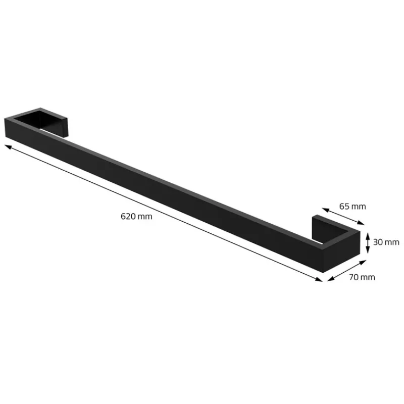 Handtuchhalter selbstklebend ohne Bohren 62 cm Schwarz aus Stahl ML-Design-ECD Germany Sale