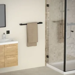 Handtuchhalter selbstklebend ohne Bohren 62 cm Schwarz aus Stahl ML-Design-ECD Germany Sale