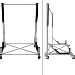 Hardtopständer mit 4 feststellbaren Rollen Silber aus Stahl und Hardtop Cover-ECD Germany Best