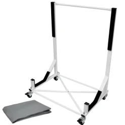 Hardtopständer mit 4 feststellbaren Rollen Weiß aus Stahl und Hardtop Cover-ECD Germany Discount