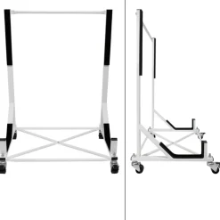 Hardtopständer mit 4 feststellbaren Rollen Weiß aus Stahl und Hardtop Cover-ECD Germany Discount