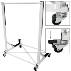 Hardtopständer mit 4 feststellbaren Rollen Weiß aus Stahl und Hardtop Cover-ECD Germany Discount