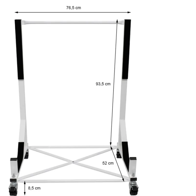 Hardtopständer mit 4 feststellbaren Rollen Weiß aus Stahl und Hardtop Cover-ECD Germany Discount