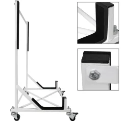 Hardtopständer mit 4 feststellbaren Rollen Weiß aus Stahl und Hardtop Cover-ECD Germany Discount