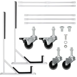 Hardtopständer mit 4 feststellbaren Rollen Weiß aus Stahl und Hardtop Cover-ECD Germany Discount