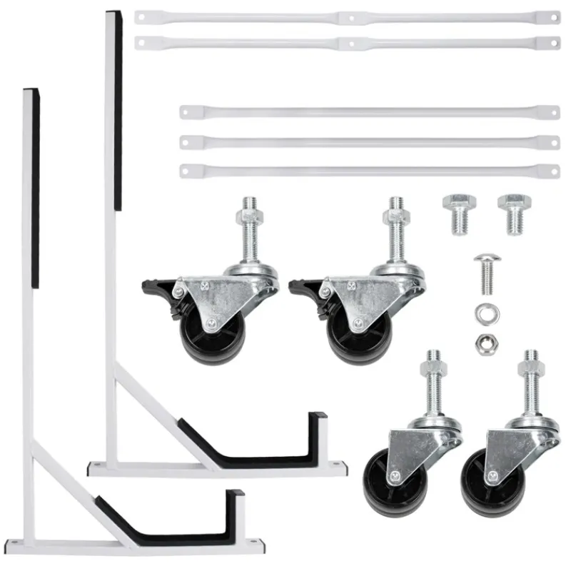 Hardtopständer mit 4 feststellbaren Rollen Weiß aus Stahl und Hardtop Cover-ECD Germany Discount